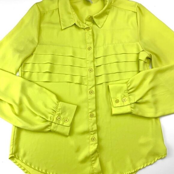 Vintage 1980’s / 1990’s Neon Chiffon Button Down Blouse - Picture 1 of 5